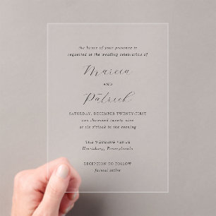 Marcia Classic Elegant Wedding Acrylic Invitations