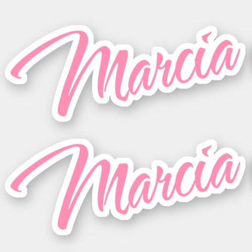 Marcia Decorative Name in Pink x2 Sticker