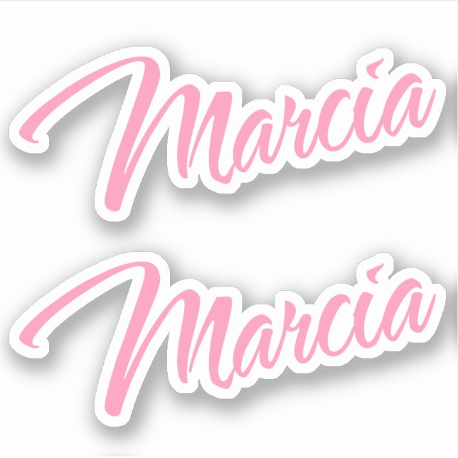 Marcia Decorative Name in Pink x2 Sticker (Front)