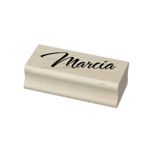 Marcia name cursive decorative script font rubber stamp