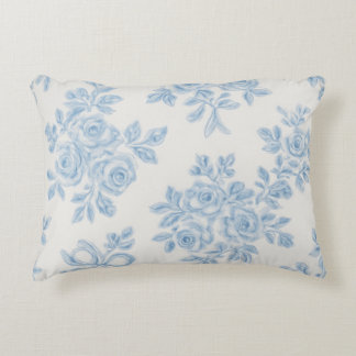 Marcie and Lour Blue Floral Accent Pillow