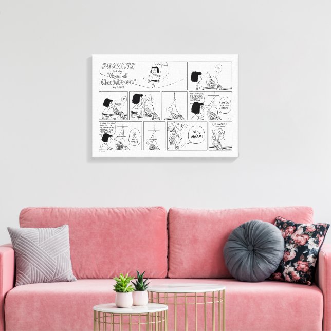 Marcie & Peppermint Patty In The Classroom Canvas Print (Insitu(LivingRoom))