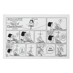 Marcie & Peppermint Patty In The Classroom Faux Canvas Print