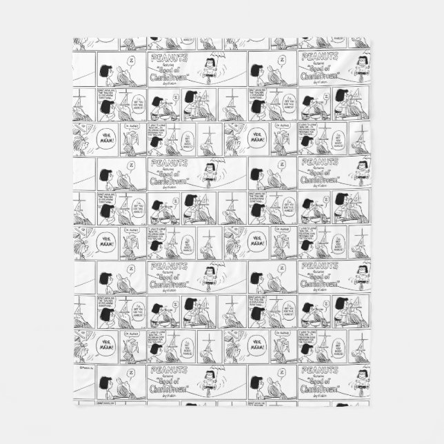 Marcie & Peppermint Patty In The Classroom Fleece Blanket (Front)