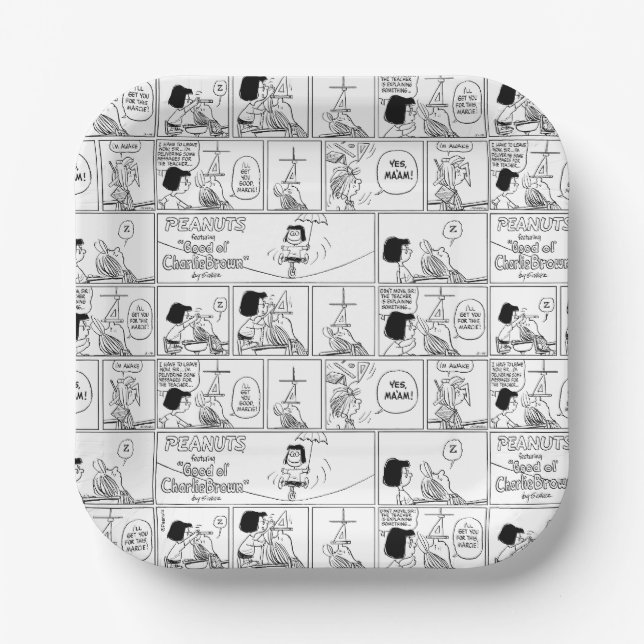 Marcie & Peppermint Patty In The Classroom Paper Plates (Front)