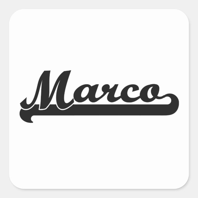 Marco Classic Retro Name Design Square Sticker (Front)