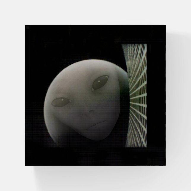 MarCO CubeSat Alien Mars Farewell Paperweight (Front)