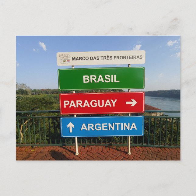 Marco das Três Fronteiras, (3 Borders) Postcard (Front)
