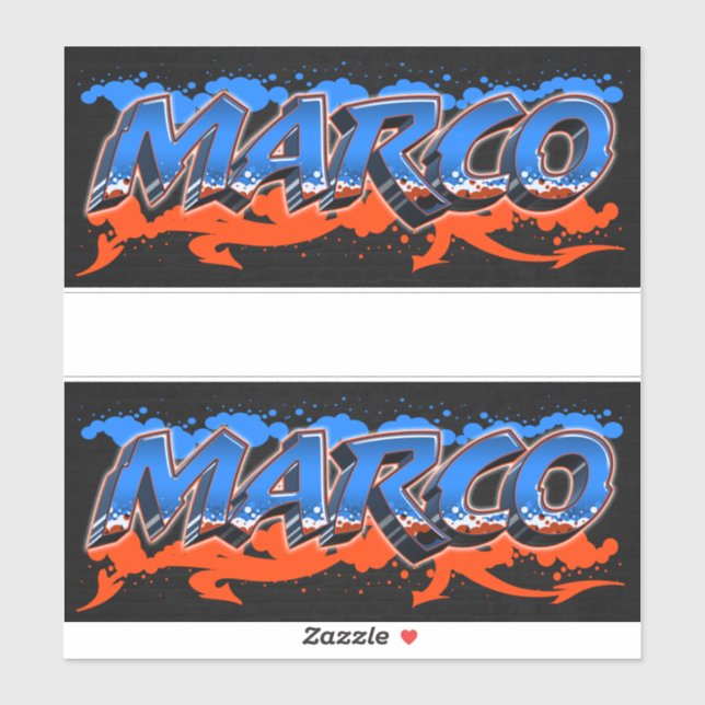 Marco First Name Graffiti Sticker (Sheet)