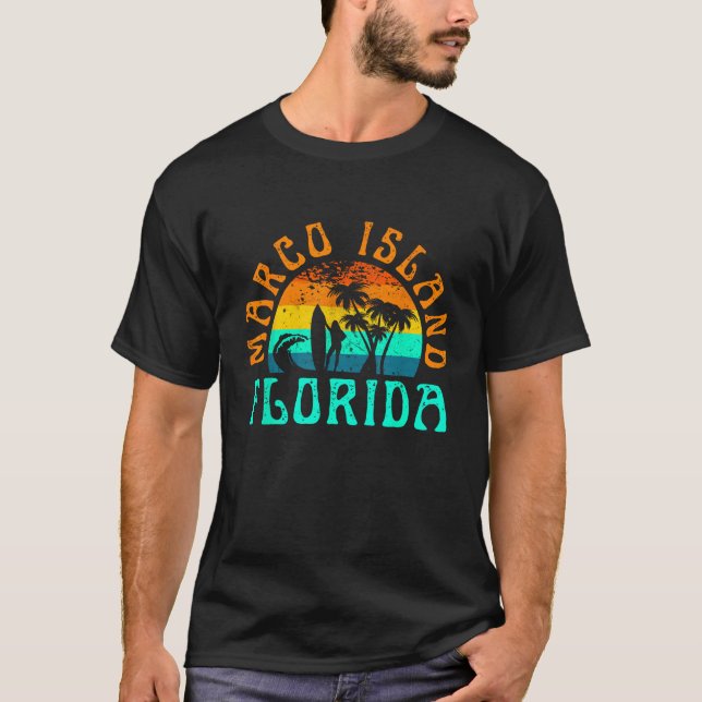 Marco Island Beach Florida Surfing Beach Ocean Wav T-Shirt (Front)