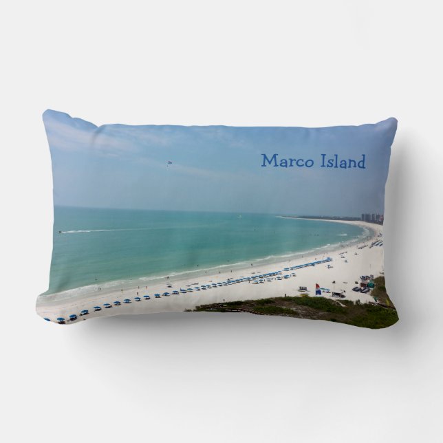 Marco Island Florida Beach Gulf Of Mexico Lumbar Pillow (Front)
