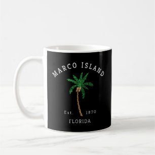 Marco Island Florida Colorful Palm Tree Novelty Coffee Mug