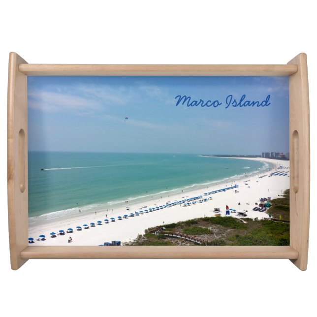 Marco Island Florida Gulf Of Mexico Beach Serving Tray (Front)