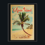 Marco Island Florida Palm Tree Beach Vintage Trave Postcard<br><div class="desc">Marco Island Florida design in Vintage Travel style featuring a palm tree on the beach with ocean and sky.</div>