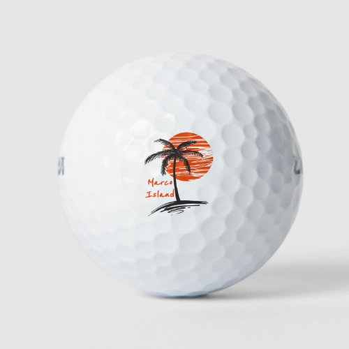 Marco Island Florida Palm Tree Golf Balls