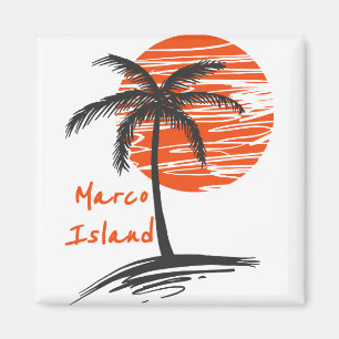 Marco Island Florida Palm Tree Magnet