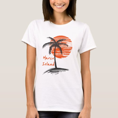 Marco Island Florida Palm Tree T_Shirt