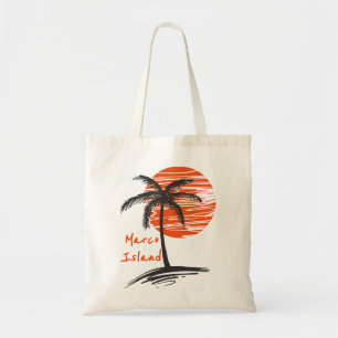 Marco Island Florida Palm Tree Tote Bag