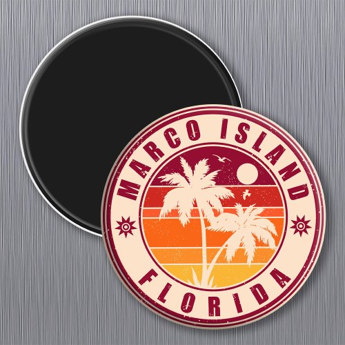 Marco Island Florida Palm Tree Vintage 60s Magnet