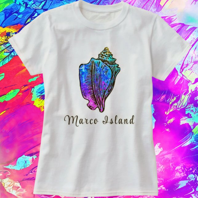 Marco Island Florida Pretty Conch Seashell T-Shirt (Pretty Marco Island Seashell Shirt)