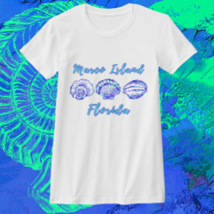  Marco Island Florida Pretty Ocean Blue Seashells T-Shirt