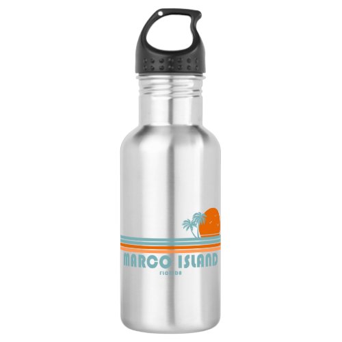 Marco Island Florida Sun Palm Trees Stainless Steel Water Bottle