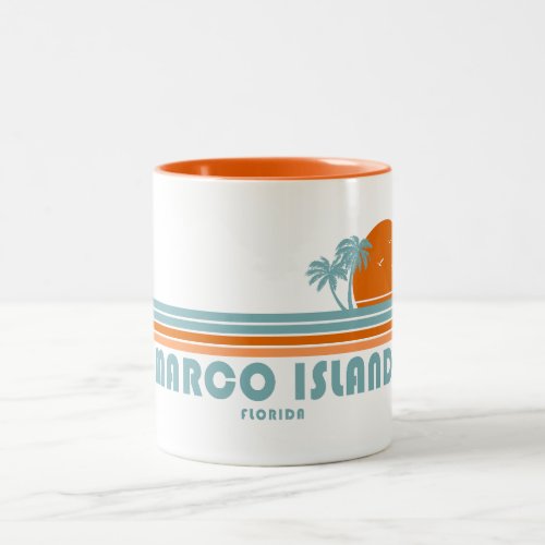 Marco Island Florida Sun Palm Trees Two_Tone Coffee Mug