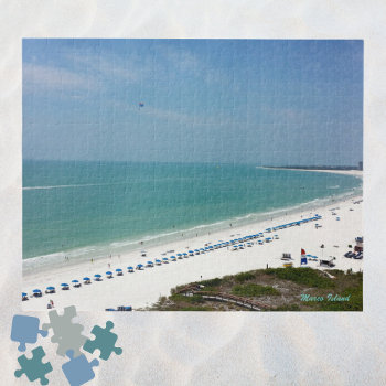 Marco Island Florida White Sand Beach And Ocean Jigsaw Puzzle by Sozo4all at Zazzle