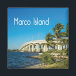 Marco Island Florida with Bridge Magnet<br><div class="desc">Marco Island,  Florida near Naples photograph of the bridge to Marco Island with palm trees waving in the breeze.</div>