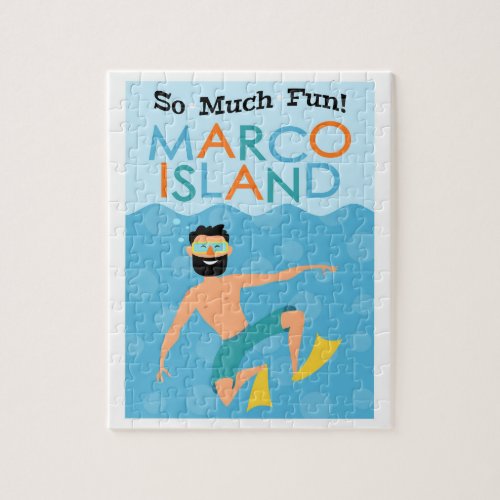 Marco Island Fun Hipster Travel Jigsaw Puzzle