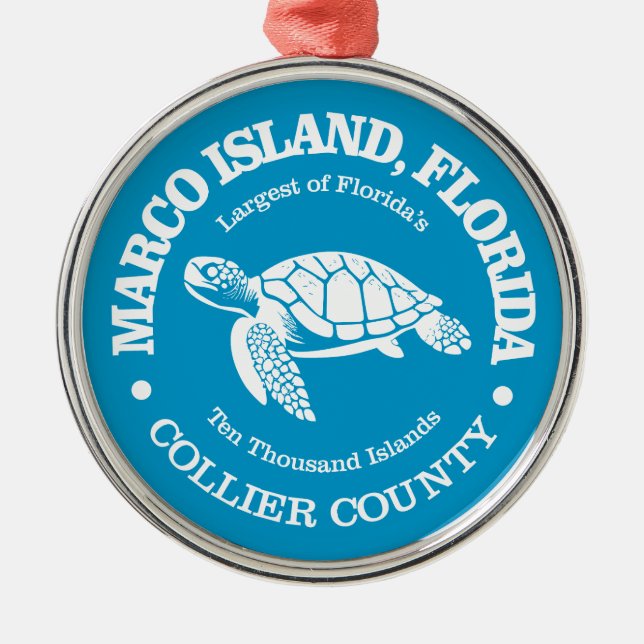 Marco Island (sea turtle) Metal Ornament (Front)