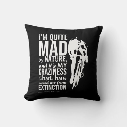 Marco Pantani Saying Il Pirata Cycling Legend Throw Pillow