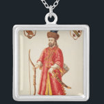 Marco Polo dressed in Tartar costume Silver Plated Necklace<br><div class="desc">Marco Polo | by Jan van Grevenbroeck | Art Location: Museo Correr, Venice, Italy | Dutch Artist | Image Collection Number: XIR34703</div>