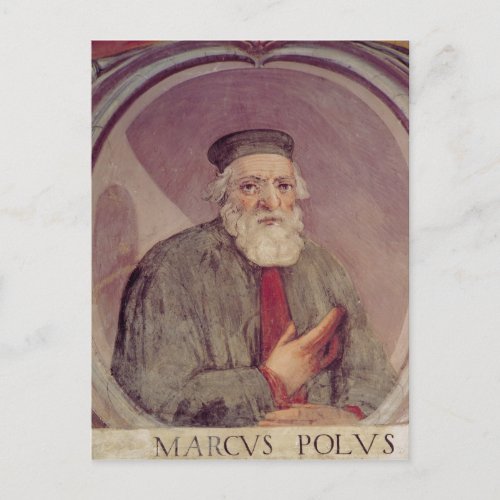 Marco Polo  from the Sala del Mappamondo Postcard