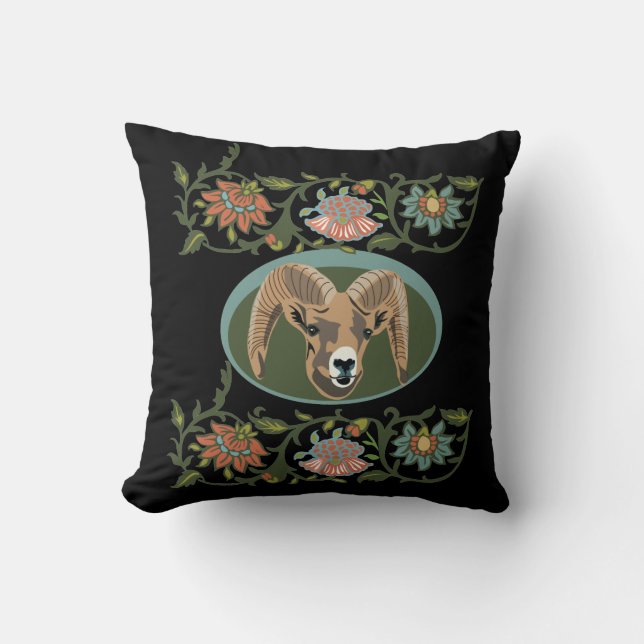 marco polo sheep throw pillow (Front)