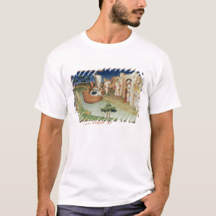 Marco Polo with elephants and camels arriving