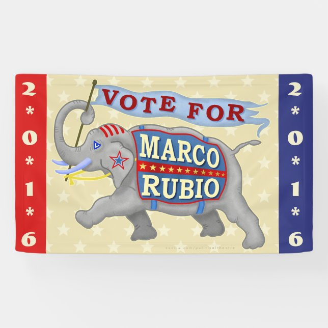 Marco Rubio President 2016 Republican Elephant Banner (Horizontal)
