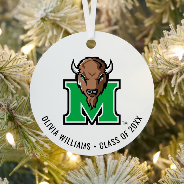 Marco The Bison M | Add Your Name Metal Ornament (Insitu)