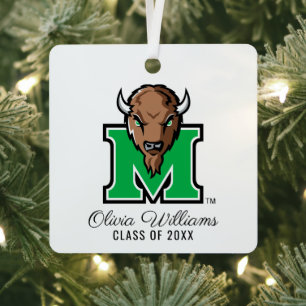 Marco The Bison M   Add Your Name Metal Ornament
