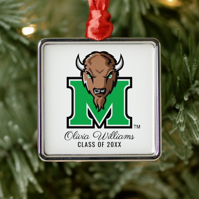 Marco The Bison M | Add Your Phot Metal Ornament (Tree)