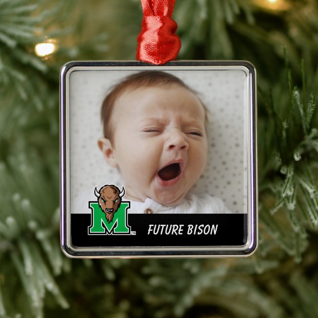 Marco The Bison M | Add Your Photo Metal Ornament (Tree)