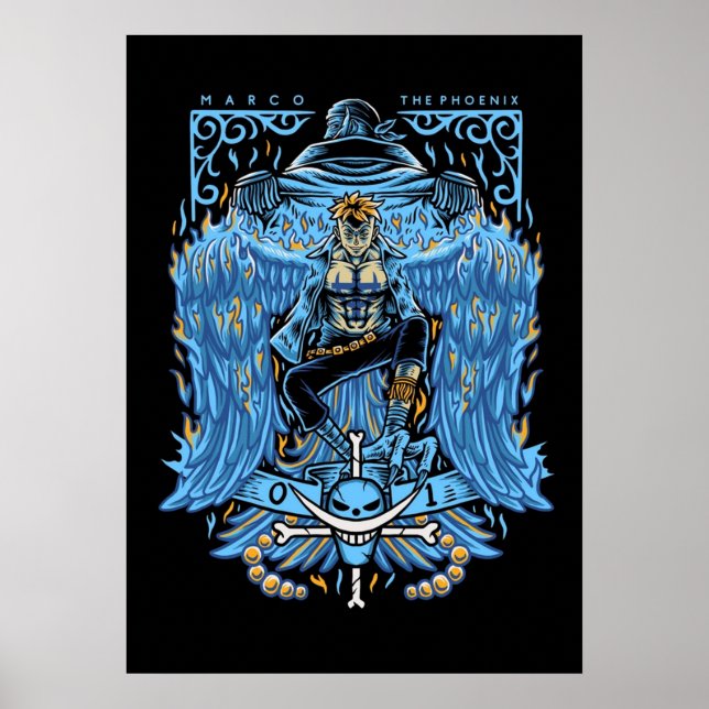 Marco The Phoenix Whitebeard Pirates Poster (Front)