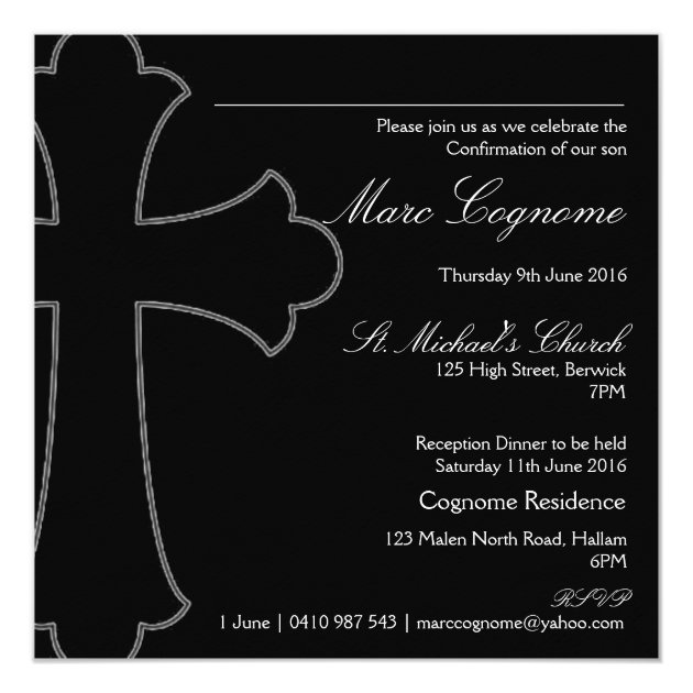 Marc's Confirmation Invitation