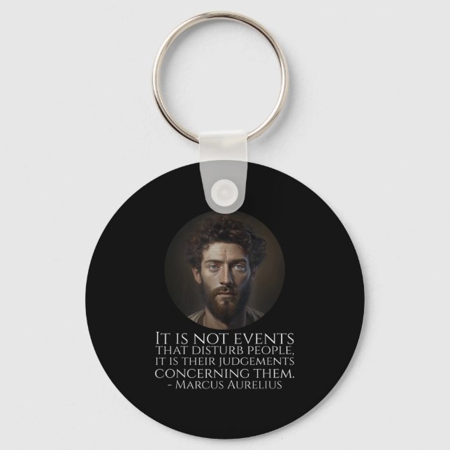 Marcus Aurelius - Ancient Roman Stoic Philosophy Q Keychain (Front)