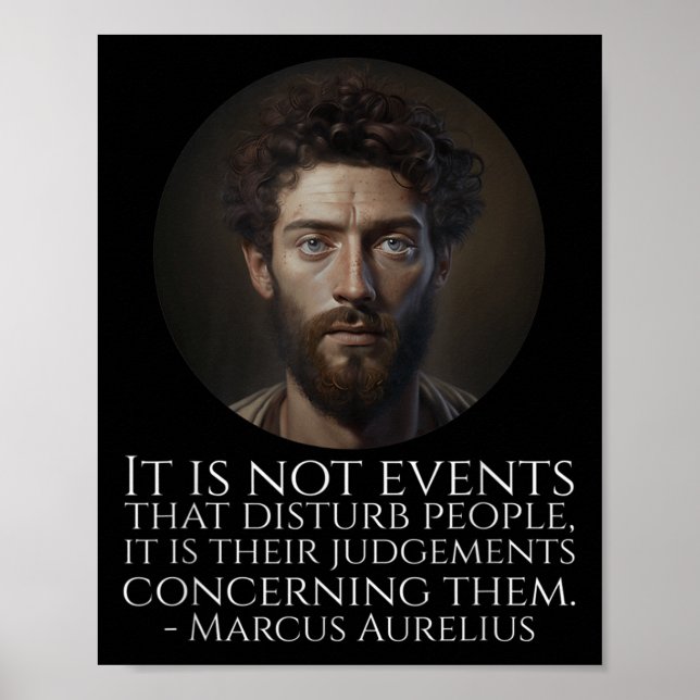 Marcus Aurelius - Ancient Roman Stoic Philosophy Q Poster (Front)