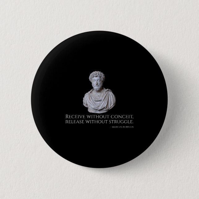 Marcus Aurelius - Ancient Rome Stoic Philosophy Qu Button (Front)