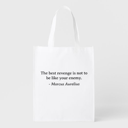 Marcus Aurelius Best Revenge Quote Grocery Bag