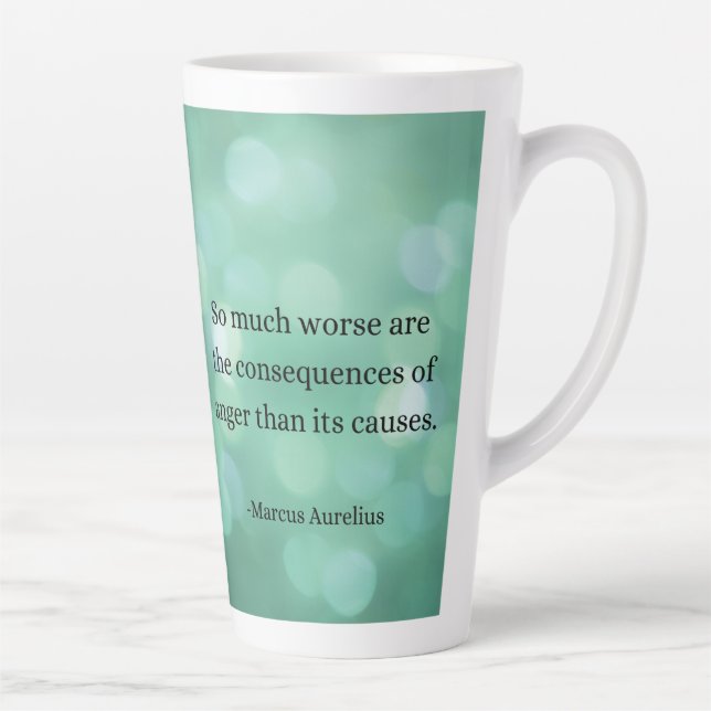 Marcus Aurelius: Conquer Anger, Find Inner Peace Latte Mug (Right)