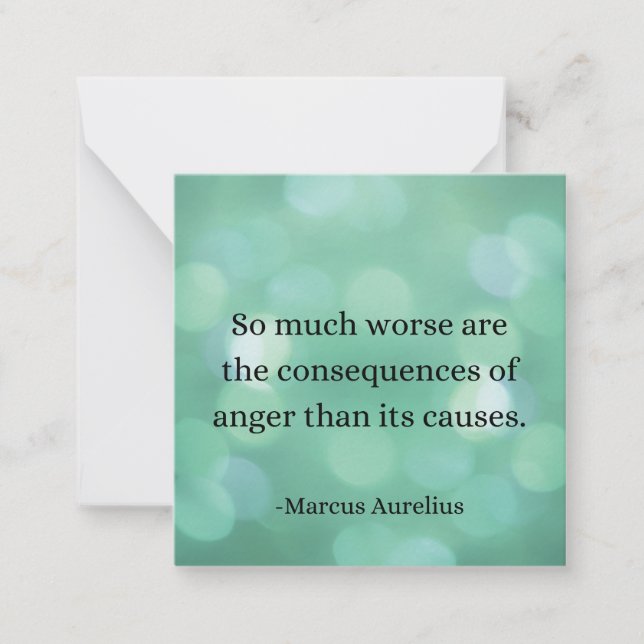 Marcus Aurelius: Conquer Anger, Find Inner Peace Note Card (Front)