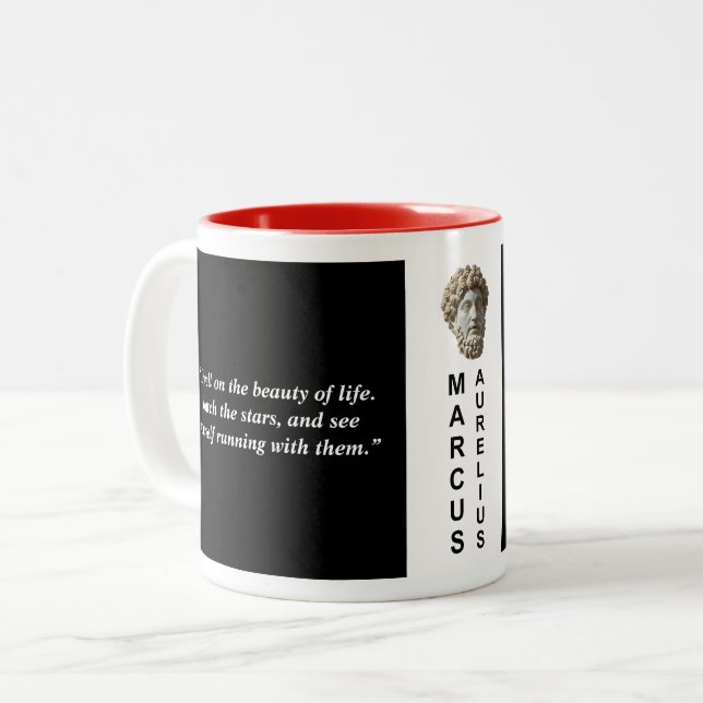 Marcus Aurelius Custom Quote Stoic Philosophy Mug (Front Left)
